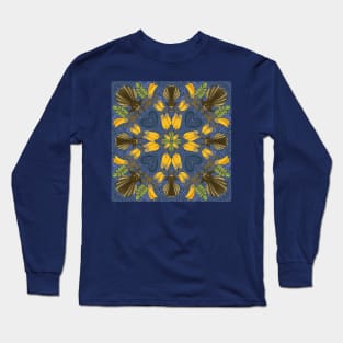 Fantail & Kowhai - night sky Long Sleeve T-Shirt